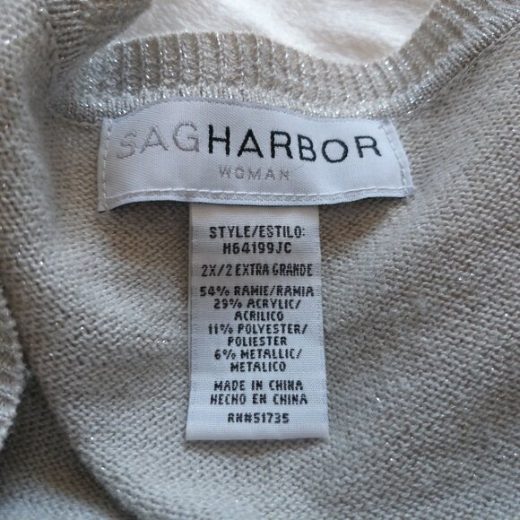 Sag Harbor Grey Sparkle Sweater - Picture 3 of 4